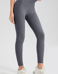 Light Gray Wide Waistband Sport Leggings Sentient Beauty Fashions Apparel & Accessories