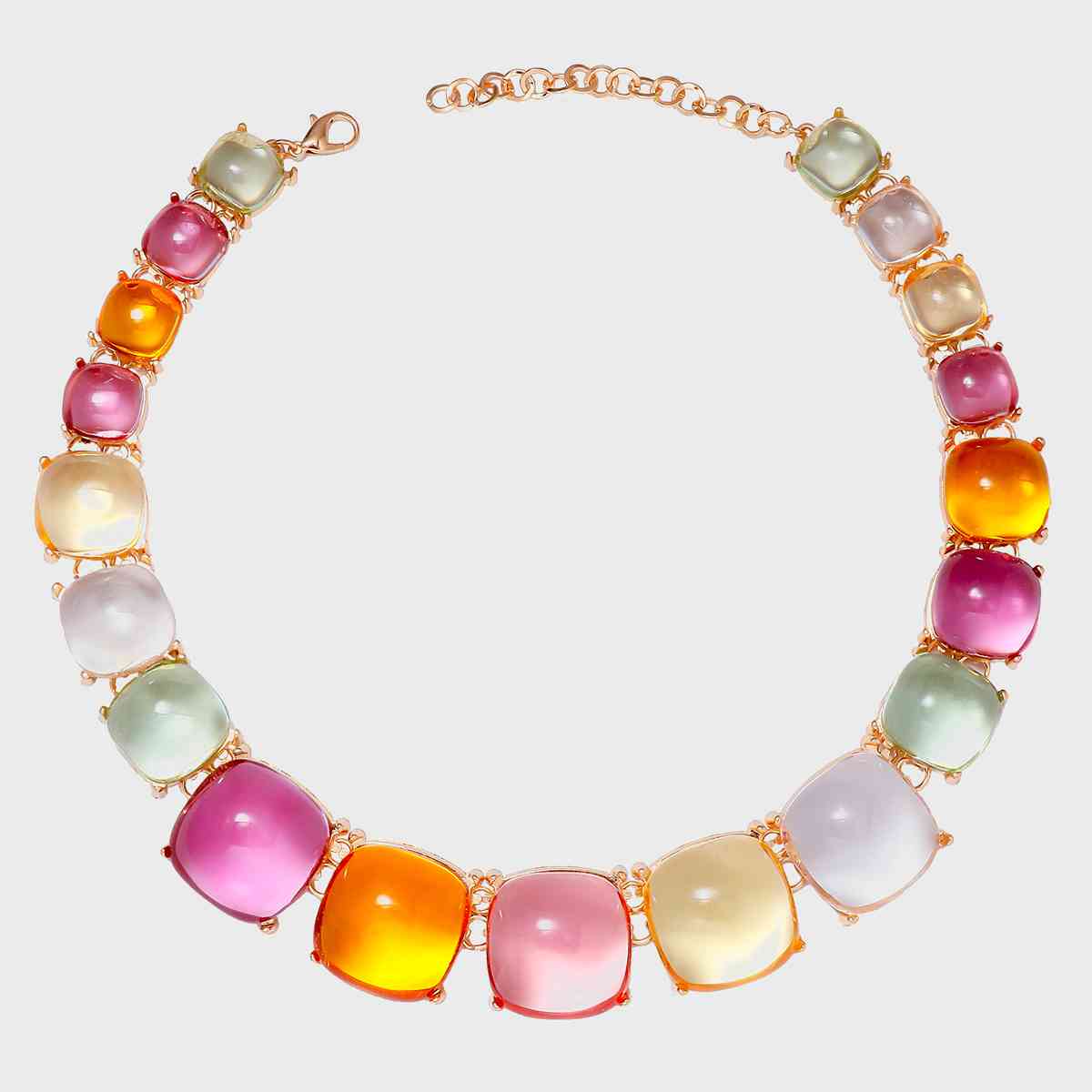 Beige Alloy & Rhinestone Necklace Sentient Beauty Fashions jewelry