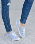 Gray Forever Link Lace-Up Plush Thermal Flat Sneakers Sentient Beauty Fashions Shoes