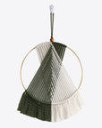 White Smoke Contrast Fringe Round Macrame Wall Hanging Sentient Beauty Fashions Home Decor