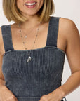 Rosy Brown Zenana Washed Ribbed Wide Strap Cropped Cami Sentient Beauty Fashions Apparel & Accessories