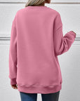 Rosy Brown FELIZ NAVIDAD Round Neck Drop Shoulder Sweatshirt