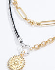 White Smoke Zircon Sun Pendant Two-Piece Necklace Set Sentient Beauty Fashions necklaces