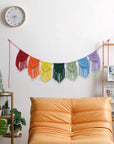 Light Gray Rainbow Fringe Macrame Banner Sentient Beauty Fashions Home Decor
