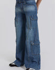 Light Gray Button Fly Washed Jeans Sentient Beauty Fashions Apparel & Accessories