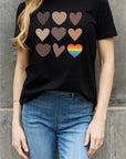 Dark Slate Gray Simply Love Full Size Heart Graphic Cotton Tee Sentient Beauty Fashions Apparel & Accessories