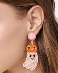 Rosy Brown Halloween Ghost Shape Dangle Earrings Sentient Beauty Fashions jewelry