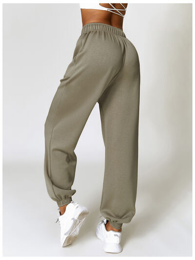 Light Gray Drawstring Pocketed Active Joggers Sentient Beauty Fashions Apparel &amp; Accessories