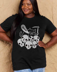 Tan Simply Love Full Size Graphic BOO Cotton T-Shirt Sentient Beauty Fashions Apparel & Accessories