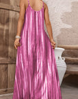 Rosy Brown Tie-Dye Spaghetti Strap Maxi Dress Sentient Beauty Fashions