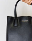Dark Slate Gray David Jones PU Leather Handbag Sentient Beauty Fashions Apparel & Accessories