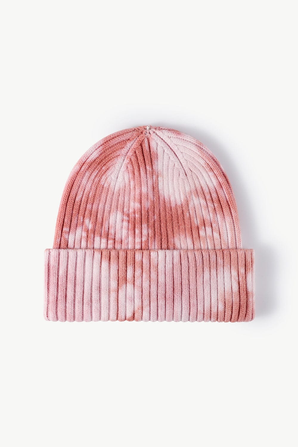 White Smoke Tie-Dye Ribbed Cuffed Beanie