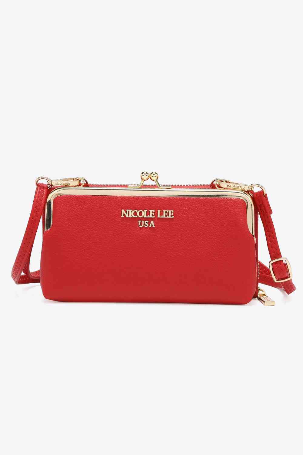Firebrick Nicole Lee USA Night Out Crossbody Wallet Purse Sentient Beauty Fashions *Accessories