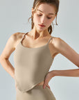 Gray Scoop Neck Sleeveless Sports Tank Top Sentient Beauty Fashions Apparel & Accessories