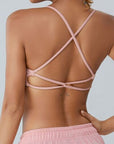 Sienna Crisscross Spaghetti Strap Active Bra Sentient Beauty Fashions Apparel & Accessories