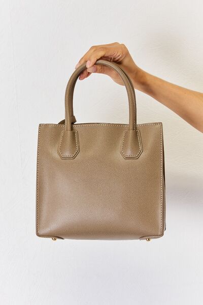 Dim Gray David Jones PU Leather Handbag Sentient Beauty Fashions Apparel &amp; Accessories