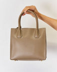 Dim Gray David Jones PU Leather Handbag Sentient Beauty Fashions Apparel & Accessories