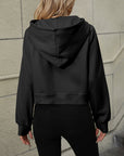 Dark Slate Gray Raglan Sleeve Zip-Up Hoodie with Pocket Sentient Beauty Fashions Apparel & Accessories