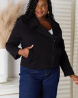 Black Culture Code Full Size Zip-Up Jacket with Pockets Sentient Beauty Fashions Apparel & Accessories