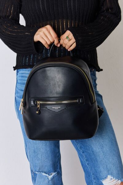 Dark Slate Gray David Jones PU Leather Backpack Sentient Beauty Fashions Apparel & Accessories