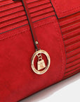 Firebrick Nicole Lee USA Scallop Stitched Boston Bag Sentient Beauty Fashions Apparel & Accessories
