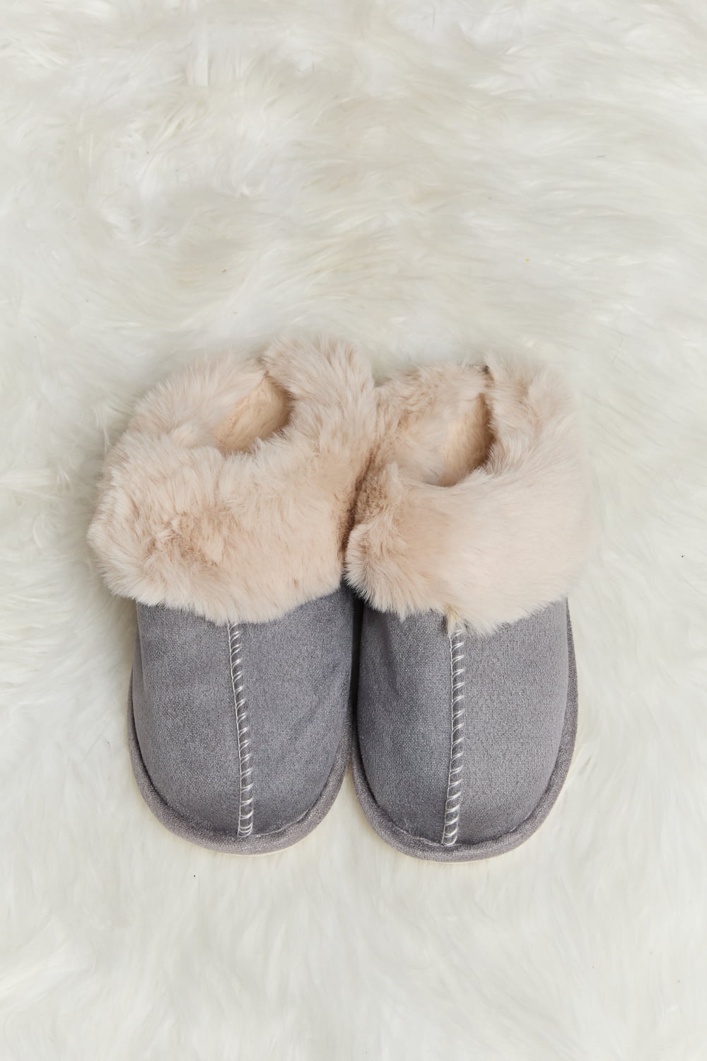Light Gray Melody Fluffy Indoor Slippers Sentient Beauty Fashions Shoes
