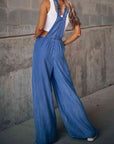 Dim Gray Wide Leg Denim Overalls Sentient Beauty Fashions Apparel & Accessories