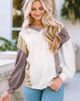 Gray Color Block Exposed Seam Blouse