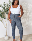 Light Gray LOVEIT Heathered Drawstring Leggings with Pockets