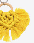 Goldenrod Assorted 4-Pack Heart-Shaped Macrame Fringe Keychain Sentient Beauty Fashions Apparel & Accessories