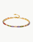 Floral White 18K Gold Plated Multicolored Cubic Zirconia Bracelet Sentient Beauty Fashions Jewelry