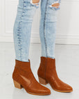 Light Gray MMShoes Watertower Town Faux Leather Western Ankle Boots in Ochre Sentient Beauty Fashions shoes