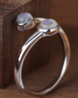 Dark Slate Gray High Quality Natural Moonstone 925 Sterling Silver Toi Et Moi Ring Sentient Beauty Fashions rings