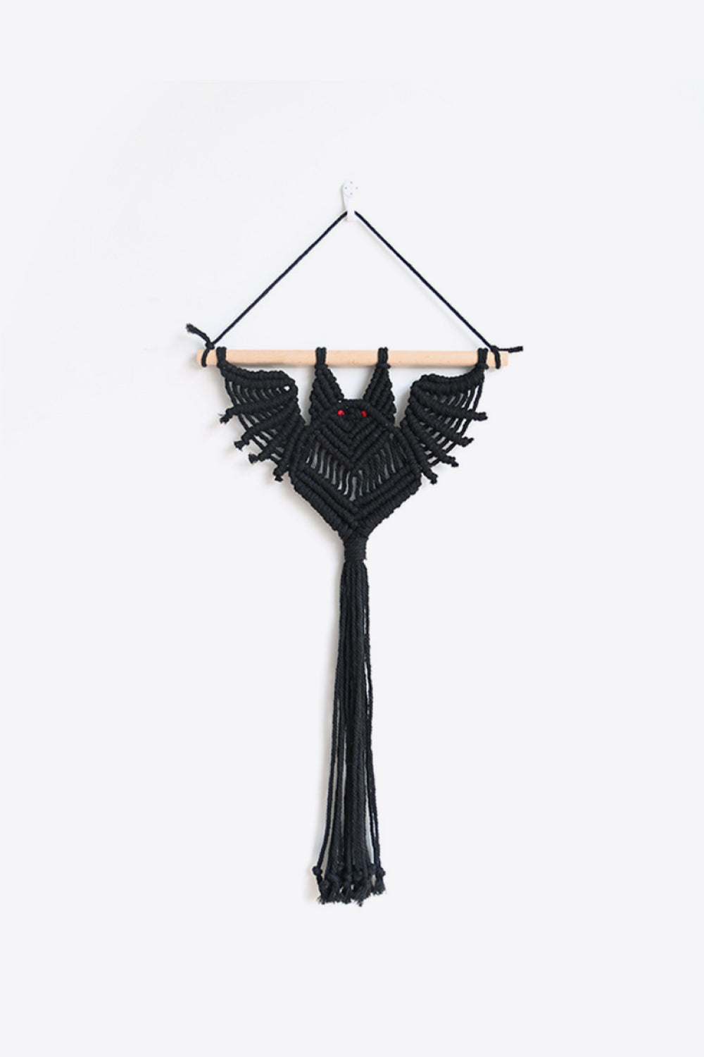 White Smoke 19.7" Bat Macrame Wall Plant Hanger Sentient Beauty Fashions Home Decor