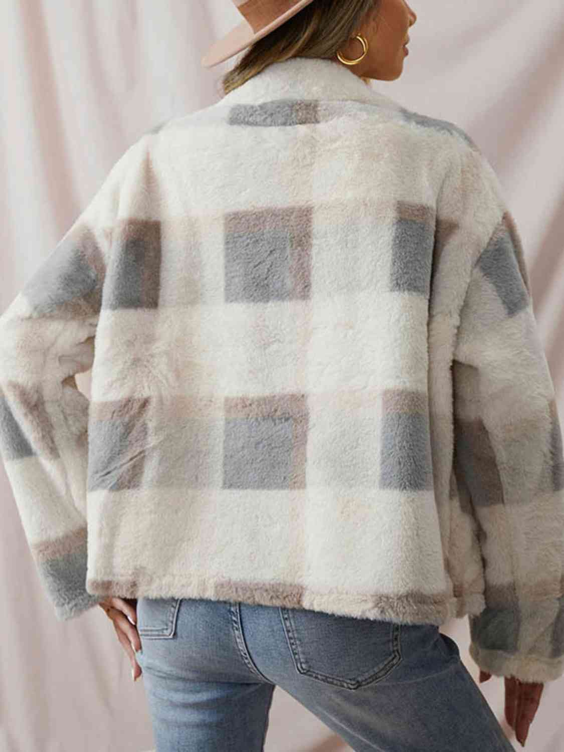 Gray Collared Button Up Plaid Coat Sentient Beauty Fashions Apparel & Accessories