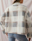 Gray Collared Button Up Plaid Coat Sentient Beauty Fashions Apparel & Accessories