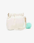 White Smoke Nicole Lee USA Faux Leather Pouch Sentient Beauty Fashions Apparel & Accessories