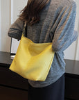 Tan PU Leather Shoulder Bag Sentient Beauty Fashions Apparel & Accessories