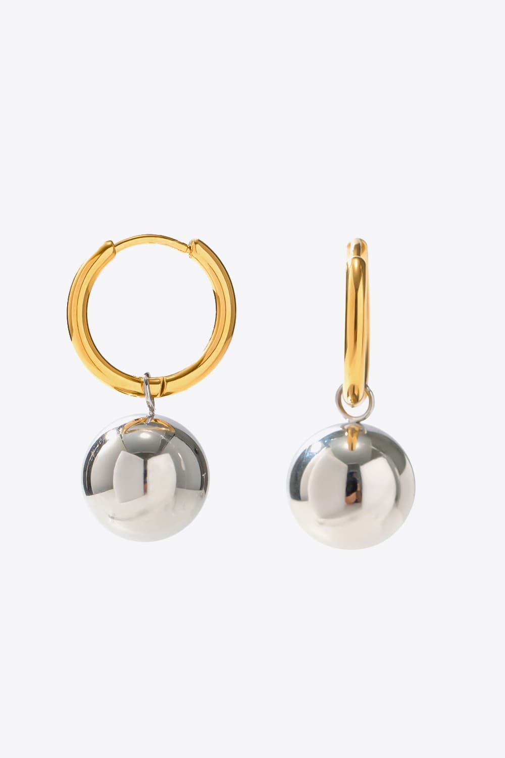 White Smoke 18K Gold-Plated Copper Ball Drop Earrings Sentient Beauty Fashions earrings