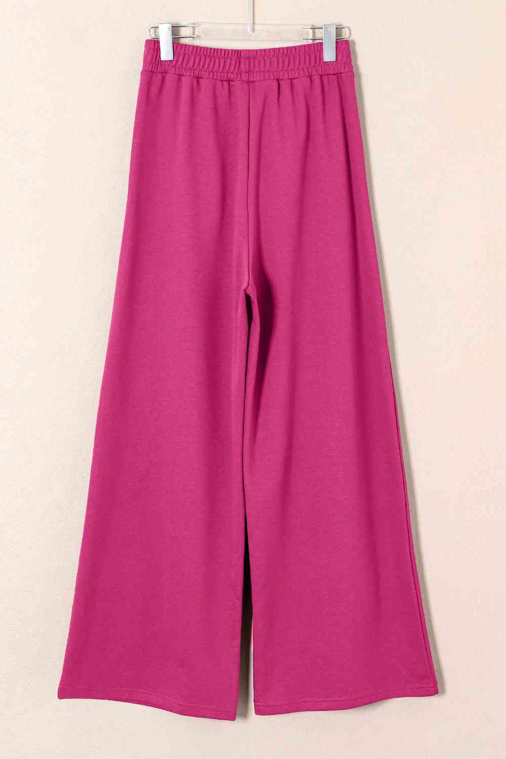 Maroon Lace-Up Wide Leg Pants with Pockets