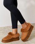 Light Gray Legend Footwear Furry Chunky Platform Ankle Boots Sentient Beauty Fashions