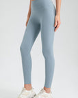 Light Gray Wide Waistband Sport Leggings Sentient Beauty Fashions Apparel & Accessories