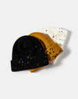 White Smoke Confetti Rib-Knit Cuff Beanie