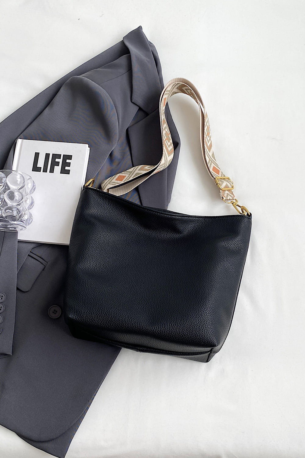 Lavender PU Leather Shoulder Bag Sentient Beauty Fashions Apparel & Accessories