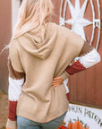 Rosy Brown Color Block Long Sleeve Hooded Sweater Sentient Beauty Fashions Apparel & Accessories