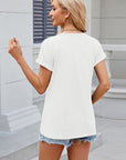 Gray Round Neck Rolled Short Sleeve T-Shirt Sentient Beauty Fashions Apparel & Accessories
