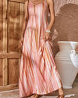 Rosy Brown Tie-Dye Spaghetti Strap Maxi Dress Sentient Beauty Fashions
