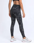Dark Slate Gray Double Take Wide Waistband Leggings with Pockets Sentient Beauty Fashions Apparel & Accessories