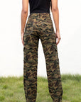 Dim Gray Camouflage Straight Leg Cargo Pants Sentient Beauty Fashions Apparel & Accessories