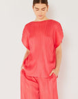 Tomato Marina West Swim Rib Pleated Oversized Dolman Sleeve Top Sentient Beauty Fashions Apparel & Accessories